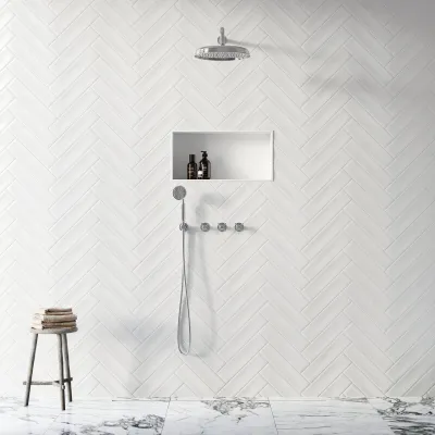 Hassel&Teudt HBR704 S03 - Shower set w/Ø31 cm. Rain DeLuxe w/EasyClean, Wall, Chrome