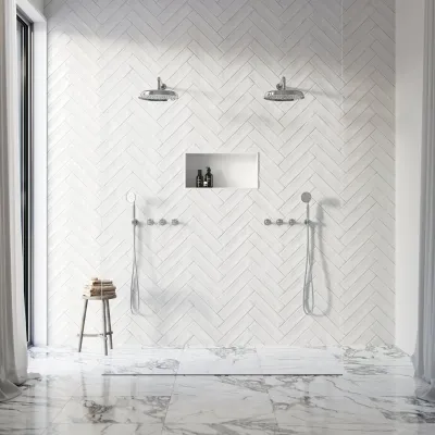 Hassel&Teudt HBR704 S03 - Shower set w/Ø31 cm. Rain DeLuxe w/EasyClean, Wall, Chrome