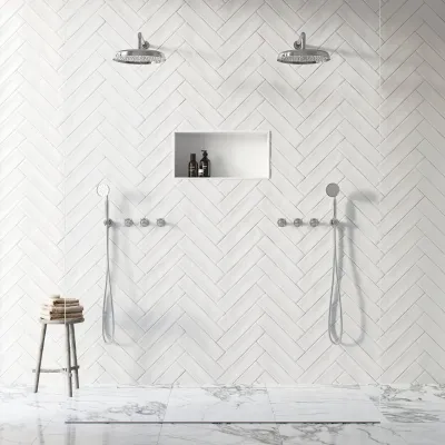 Hassel&Teudt HBR704 S03 - Shower set w/Ø31 cm. Rain DeLuxe w/EasyClean, Wall, Chrome