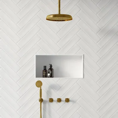 Hassel&Teudt HBR704 S04 - Shower set w/Ø31 cm. Rain DeLuxe w/EasyClean, Ceiling, Polished Brass Natural