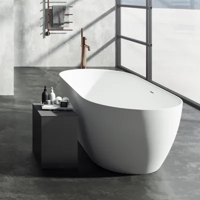 Pulcher Nomo 170 - Slim-Design Bathtub 170x80, Massive Matt White SolidTec®