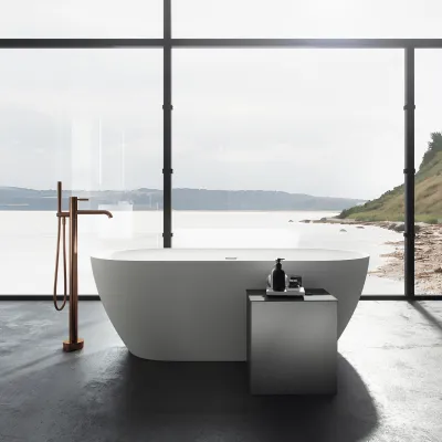 Pulcher Nomo 170 - Slim-Design Bathtub 170x80, Massive Matt White SolidTec®