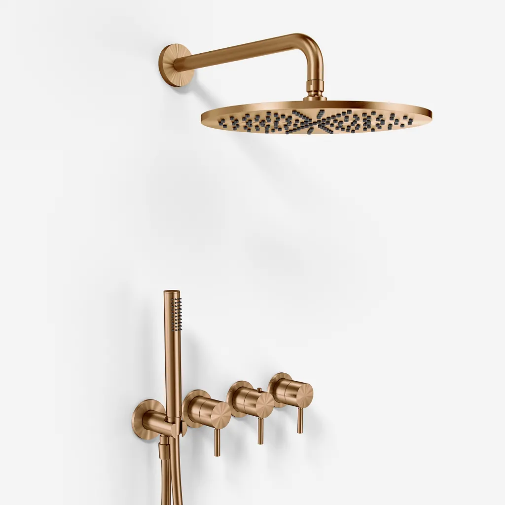 Semplice STB801 S07 - Rain DeLux SmartTerm Ø30 cm EasyClean, Wall, PVD Brushed Copper