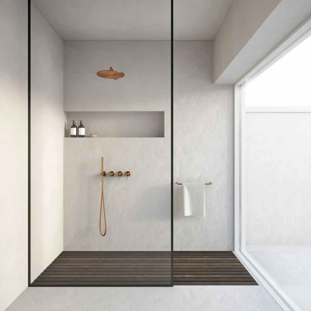 Semplice STB801 S07 - Rain DeLux SmartTerm Ø30 cm EasyClean, Wall, PVD Brushed Copper