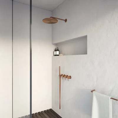 Semplice STB801 S07 - Rain DeLux SmartTerm Ø30 cm EasyClean, Wall, PVD Brushed Copper