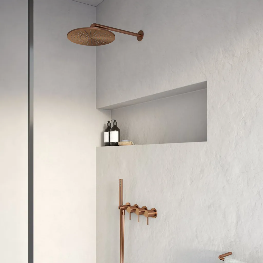 Semplice STB801 S07 - Rain DeLux SmartTerm Ø30 cm EasyClean, Wall, PVD Brushed Copper