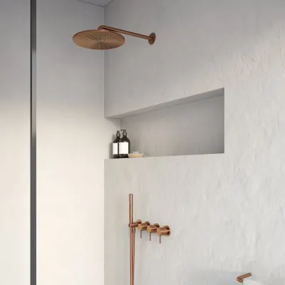 Semplice STB801 S07 - Rain DeLux SmartTerm Ø30 cm EasyClean, Wall, PVD Brushed Copper