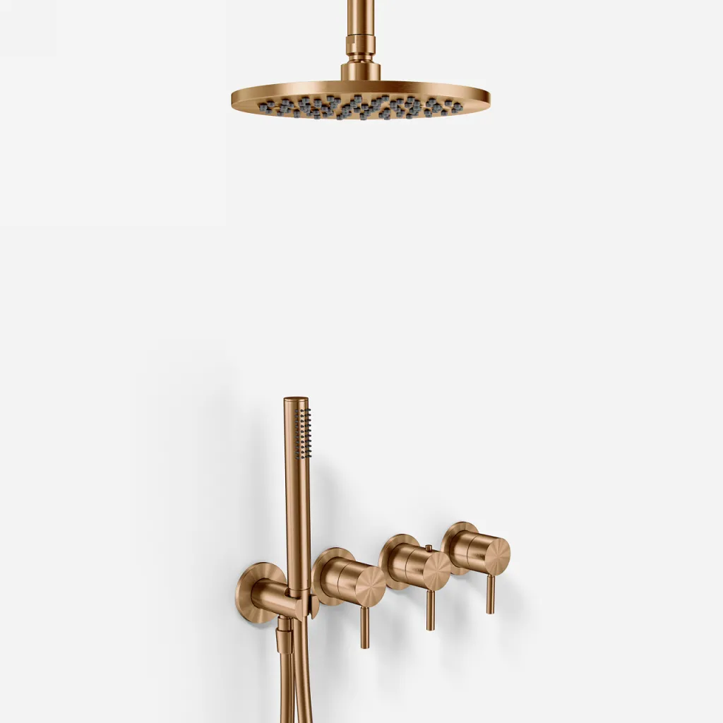 Semplice STB801 S08 - Rain DeLux SmartTerm Ø20 cm EasyClean, Ceiling, PVD Brushed Copper