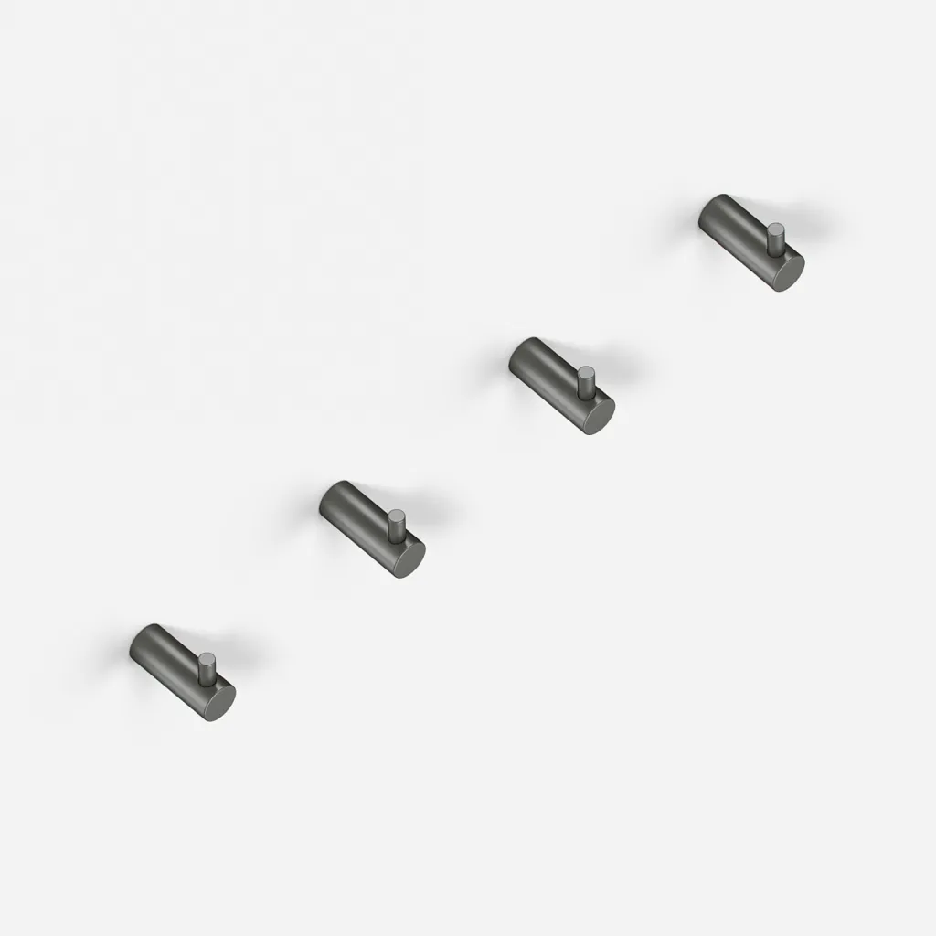 Semplice PS17 S01 - 4 x Hook, PVD Matt Gun metal