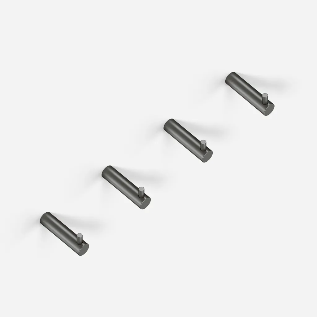 Semplice PS18 S01 - 4 x Hooks, PVD Matt Gun Metal