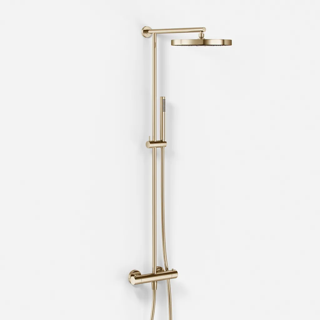 Semplice SRL10 S02 - Thermostat set, XXL Rain DeLux Ø28 w/EasyClean, Polished Brass Natural