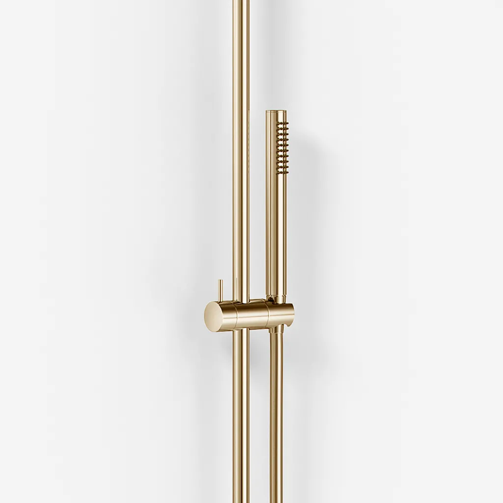 Semplice SRL10 S02 - Thermostat set, XXL Rain DeLux Ø28 w/EasyClean, Polished Brass Natural