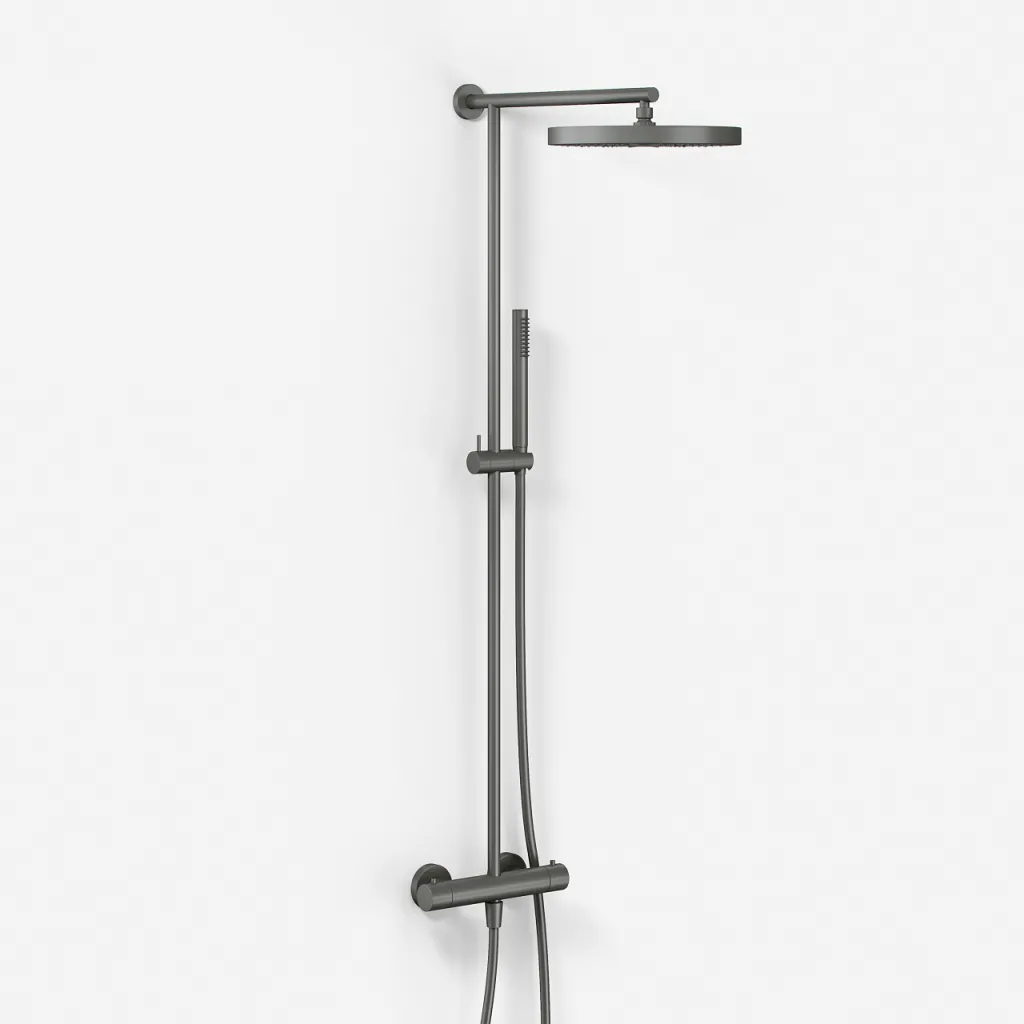 Semplice SRL10 S02 - Thermostat set, XXL Rain DeLux Ø28 w/EasyClean, PVD Matt Gun Metal
