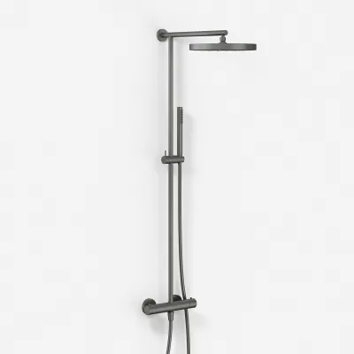 Semplice SRL10 S02 - Thermostat set, XXL Rain DeLux Ø28 w/EasyClean, PVD Matt Gun Metal