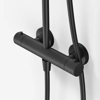 Semplice SRL10 S03 - Semplice SRL10 S03 - Thermostat set, Rain DeLuxe RHB30, Ø30 cm., Matt black
