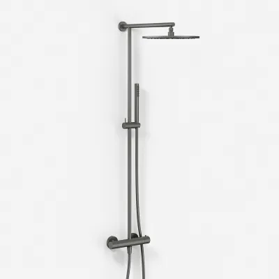 Semplice SRL10 S03 - Thermostat set, Rain DeLuxe RHB30, Ø30 cm., PVD Matt Gun Metal