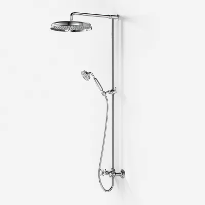 Hassel&Teudt HBR800 S02 - Shower rod set w/Ø31 cm. Rain DeLuxe w/EasyClean, Chrome