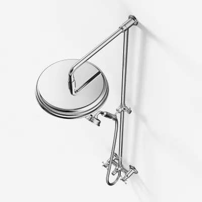 Hassel&Teudt HBR800 S02 - Shower rod set w/Ø31 cm. Rain DeLuxe w/EasyClean, Chrome