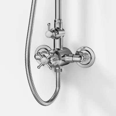 Hassel&Teudt HBT900 S02 - SmartTerm shower rod set w/Ø31 cm. Rain DeLuxe w/EasyClean, Chrome