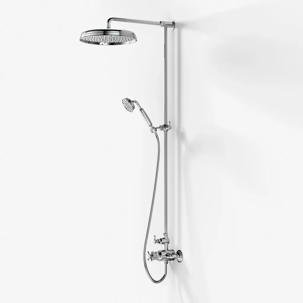 Hassel&Teudt HBT900 S02 - SmartTerm shower rod set w/Ø31 cm. Rain DeLuxe w/EasyClean, Chrome