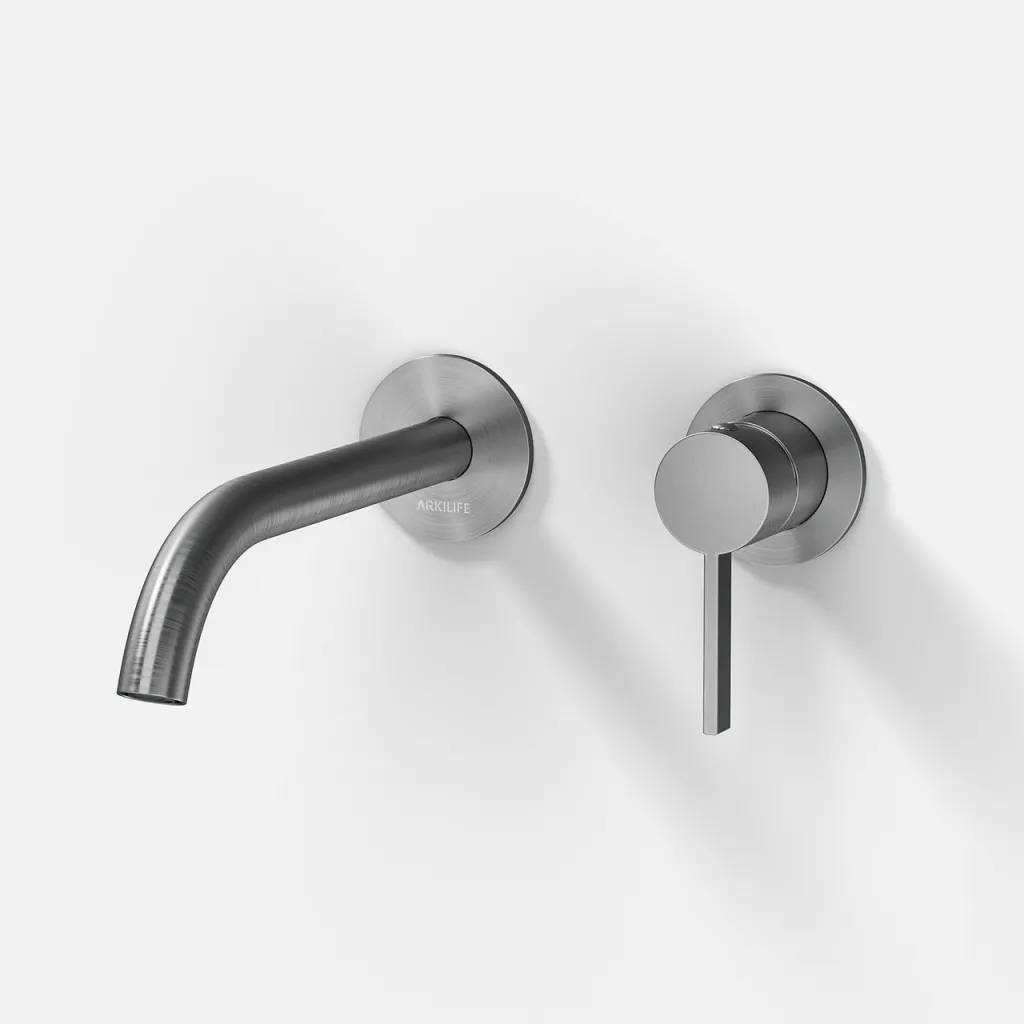 ArkiLife AVAO AA502 - Washbasin faucet w/22 cm spout, Brushed Stainless Steel