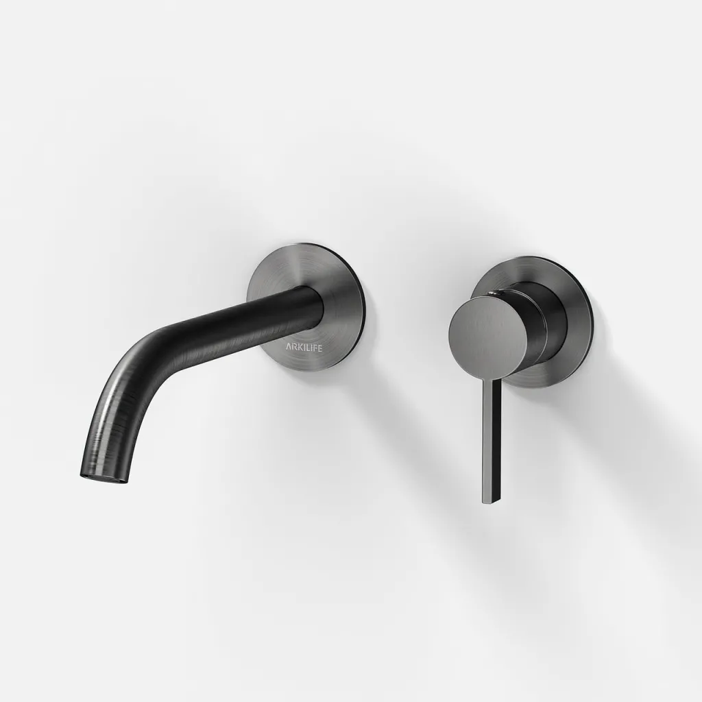 ArkiLife AVAO AA502 - Washbasin faucet w/22 cm spout, PVD Brushed Gun Metal