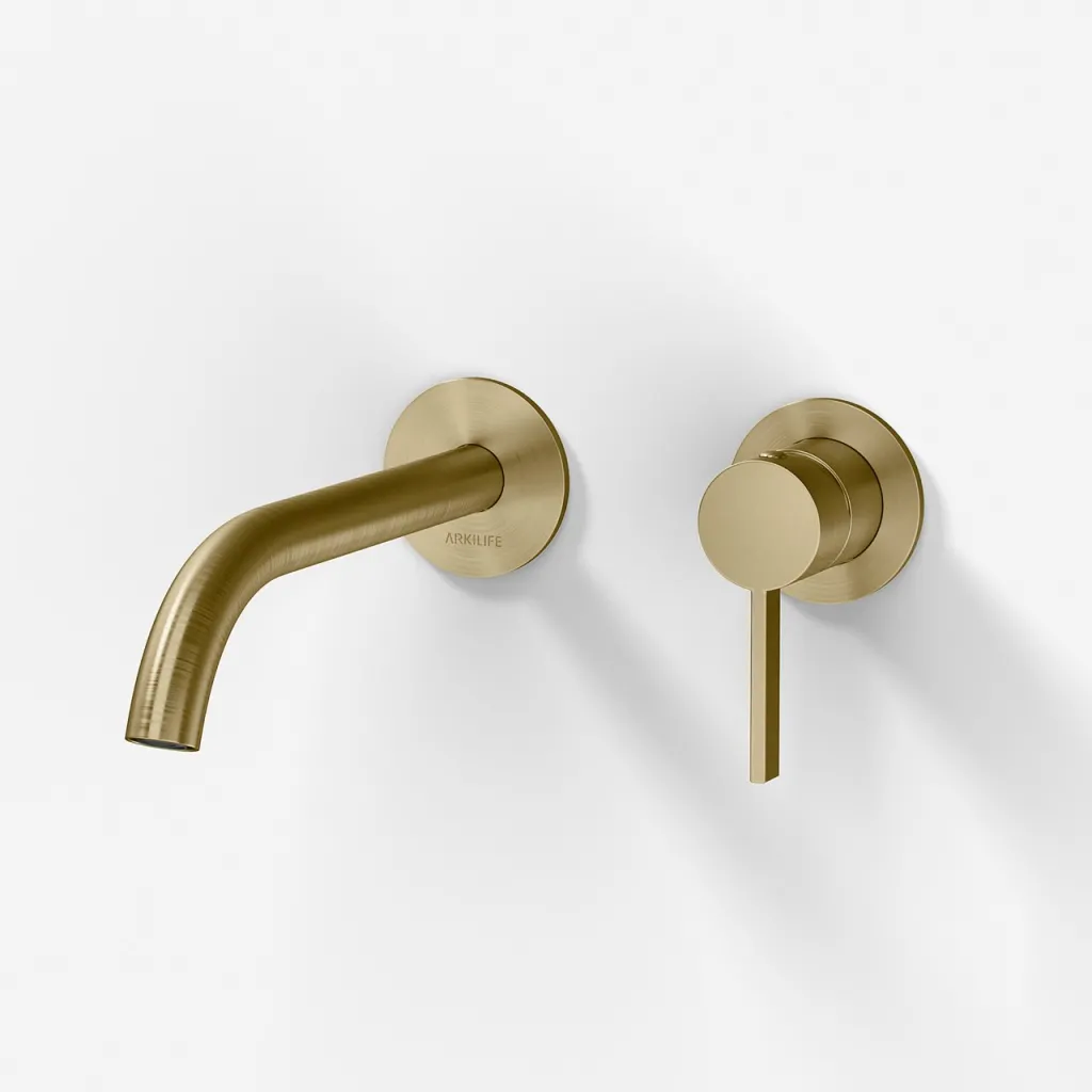 ArkiLife AVAO AA502 - Washbasin armature w/22 cm spout, PVD Brushed Brass