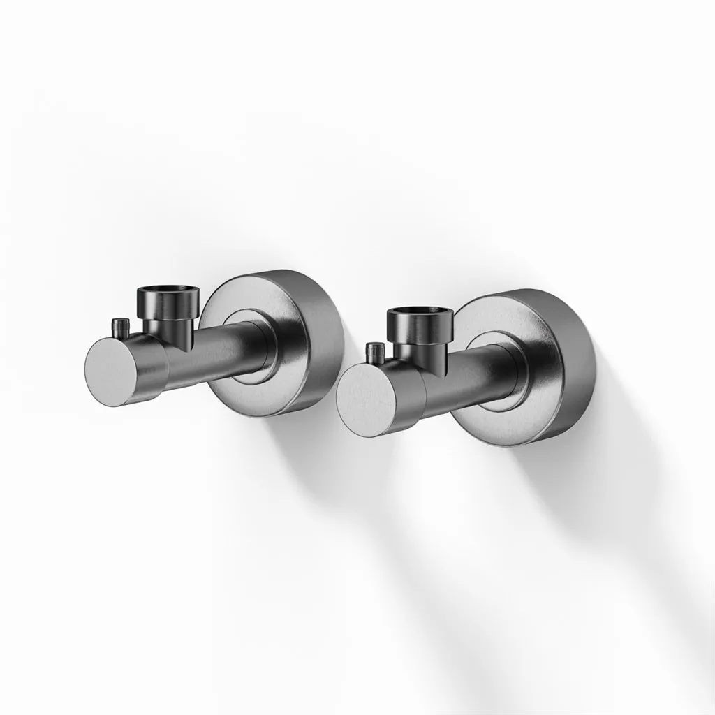 Vetro VST02 - Valve set angle II, Brushed Steel