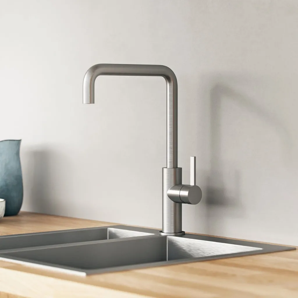 ArkiLife AVAO AAKV101 - Kitchen mixer tap w/22 cm. U-spout, Brushed Stainless Steel