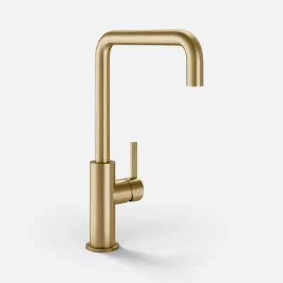 ArkiLife AVAO AAKV101 - Kitchen mixer tap with 22 cm U-spout, PVD Brushed Brass