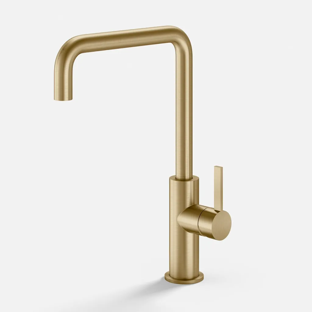 ArkiLife AVAO AAKV101 - Kitchen mixer tap with 22 cm U-spout, PVD Brushed Brass