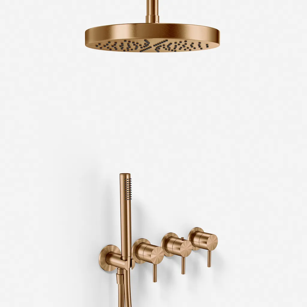 Semplice STB801 S03 - XL Rain DeLux Ø24 cm, SmartTerm, Ceiling, PVD Brushed Copper