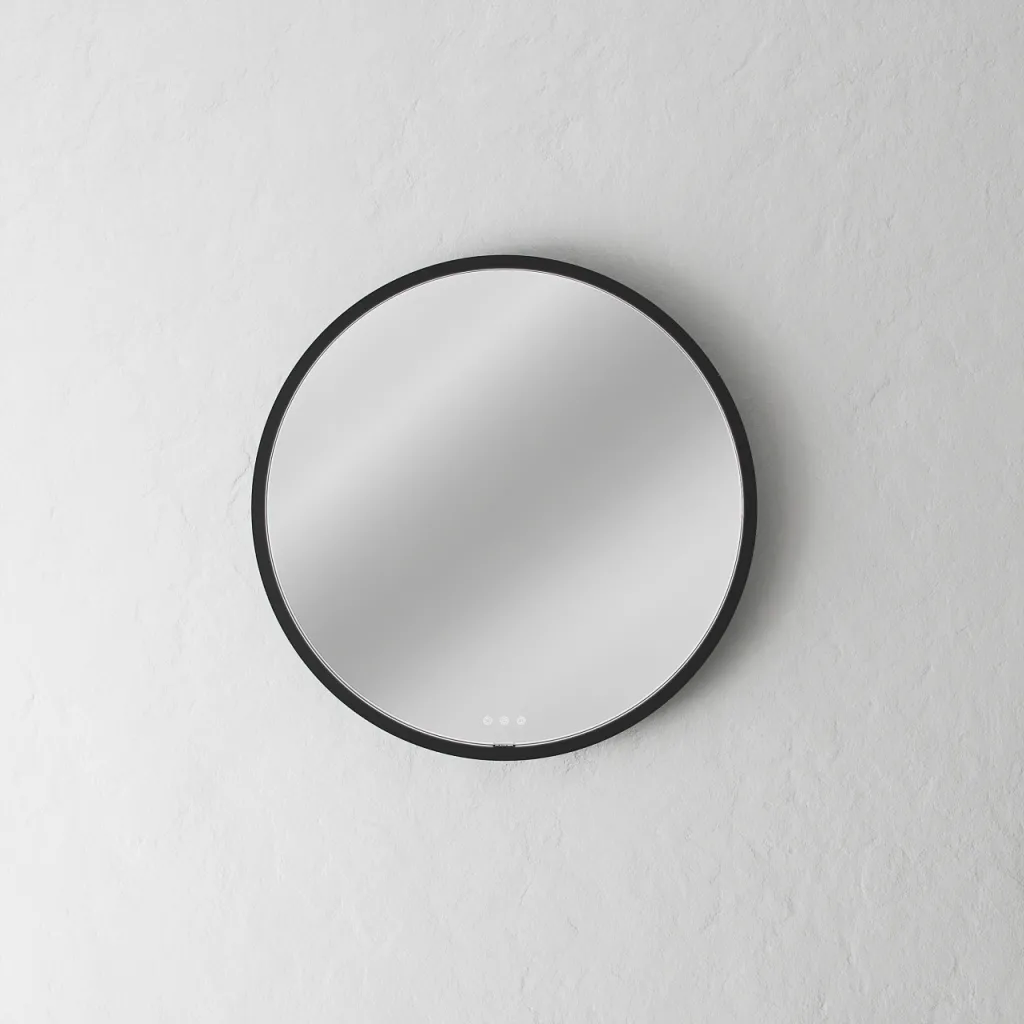 Pulcher Mood 1 PM1-060 - Ø60 cm Fog-free mirror w/light and light control, Matte black