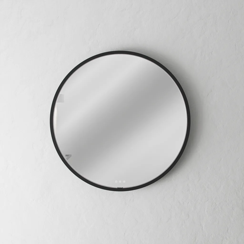 Pulcher Mood 1 PM1-070 - Ø70 cm Fog-free mirror with light and light control, Matte black 