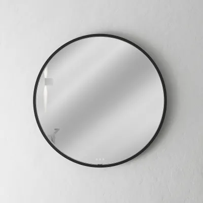 Pulcher Mood 1 PM1-080 - Ø80 cm Fog-free mirror with light and light control, Matte black