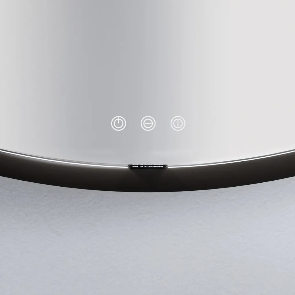 Pulcher Mood 1 PM1-080 - Ø80 cm Fog-free mirror with light and light control, Matte black