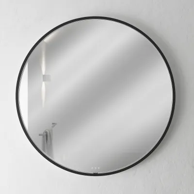 Pulcher Mood 1 PM1-100 - Ø100 cm Fog-free mirror with light and light control, Matte black 
