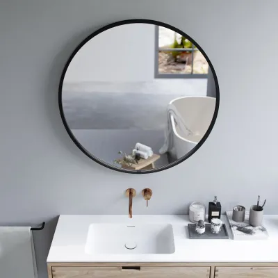Pulcher Mood 1 PM1-100 - Ø100 cm Fog-free mirror with light and light control, Matte black 