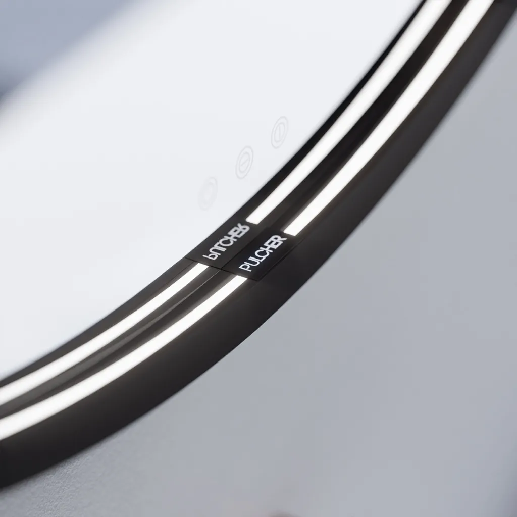 Pulcher Mood 1 PM1-100 - Ø100 cm Fog-free mirror with light and light control, Matte black 