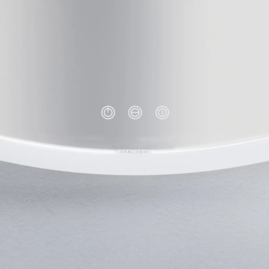 Pulcher Mood 1 PM1-060 - Ø60 cm. Fog-free mirror with light and light control, Matt white frame