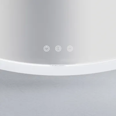 Pulcher Mood 1 PM1-060 - Ø60 cm. Fog-free mirror with light and light control, Matt white frame