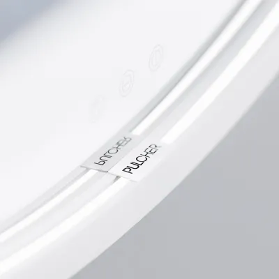Pulcher Mood 1 PM1-100 - Ø100 cm. Fog-free mirror with light and light control, Matt white 