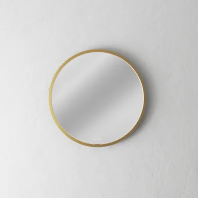 Pulcher Mood 1 PM1-060 - Ø60 cm Fog-free mirror w/light and light control, Brushed Brass