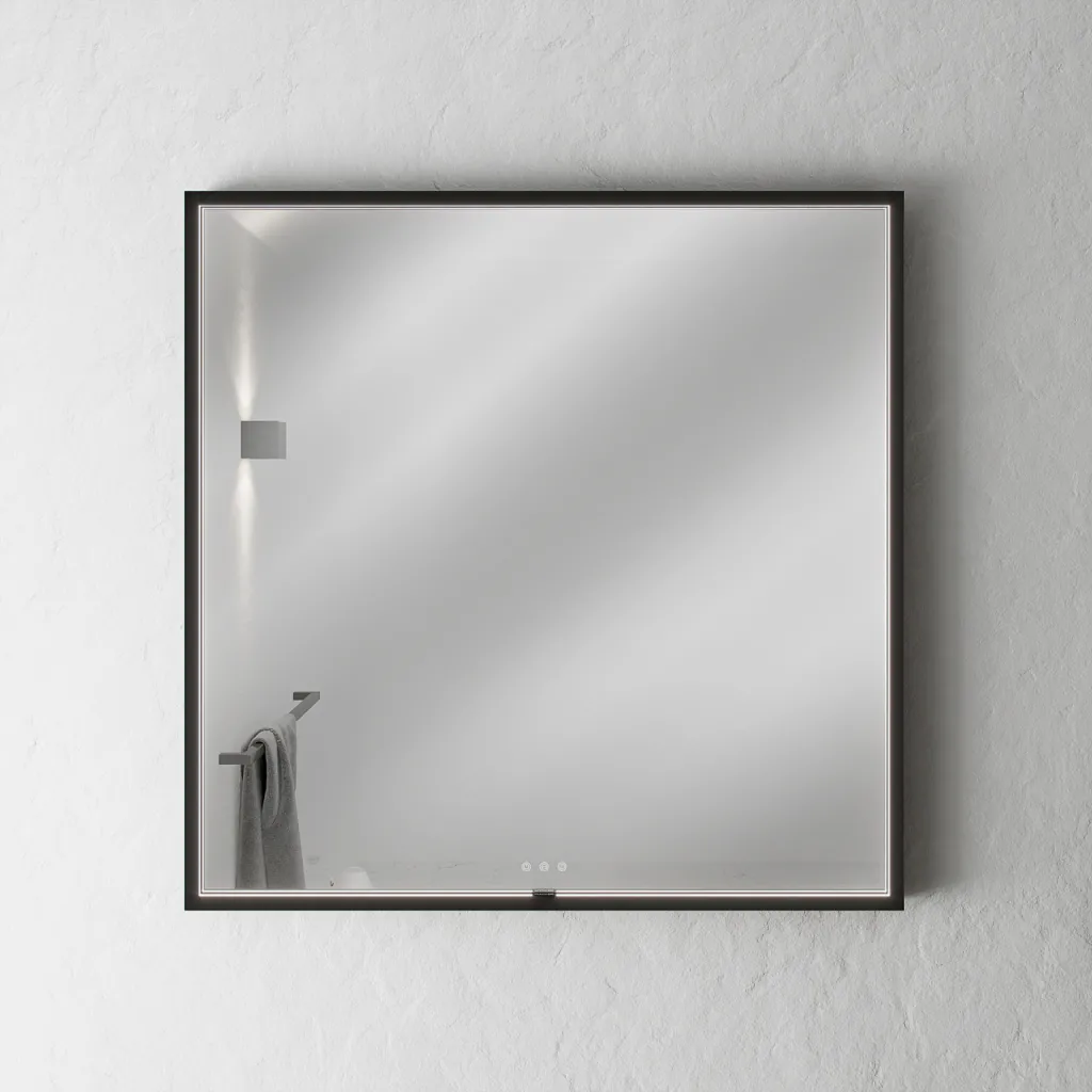Pulcher Mood 2 PM2-8080 - Mirror with light and light control, Matte black frame