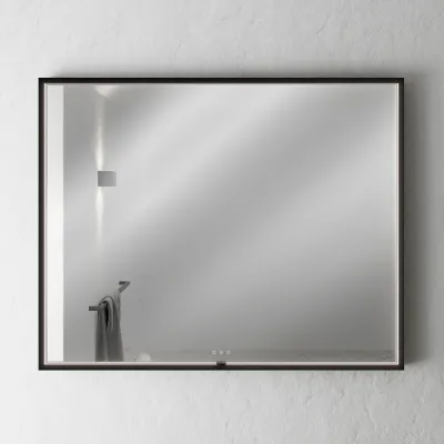 Pulcher Mood 2 PM2-1080 - Mirror with light and light control, Matte black frame