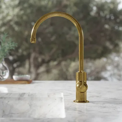 Hassel&Teudt HKV101 - Kitchen Faucet, Polished Brass Natural