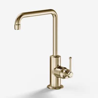 Hassel&Teudt HKV102 - Kitchen faucet w/ U200 mm swivel spout Polished Brass Natural