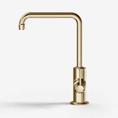 Hassel&Teudt HKV102 - Kitchen faucet w/ U200 mm swivel spout Polished Brass Natural