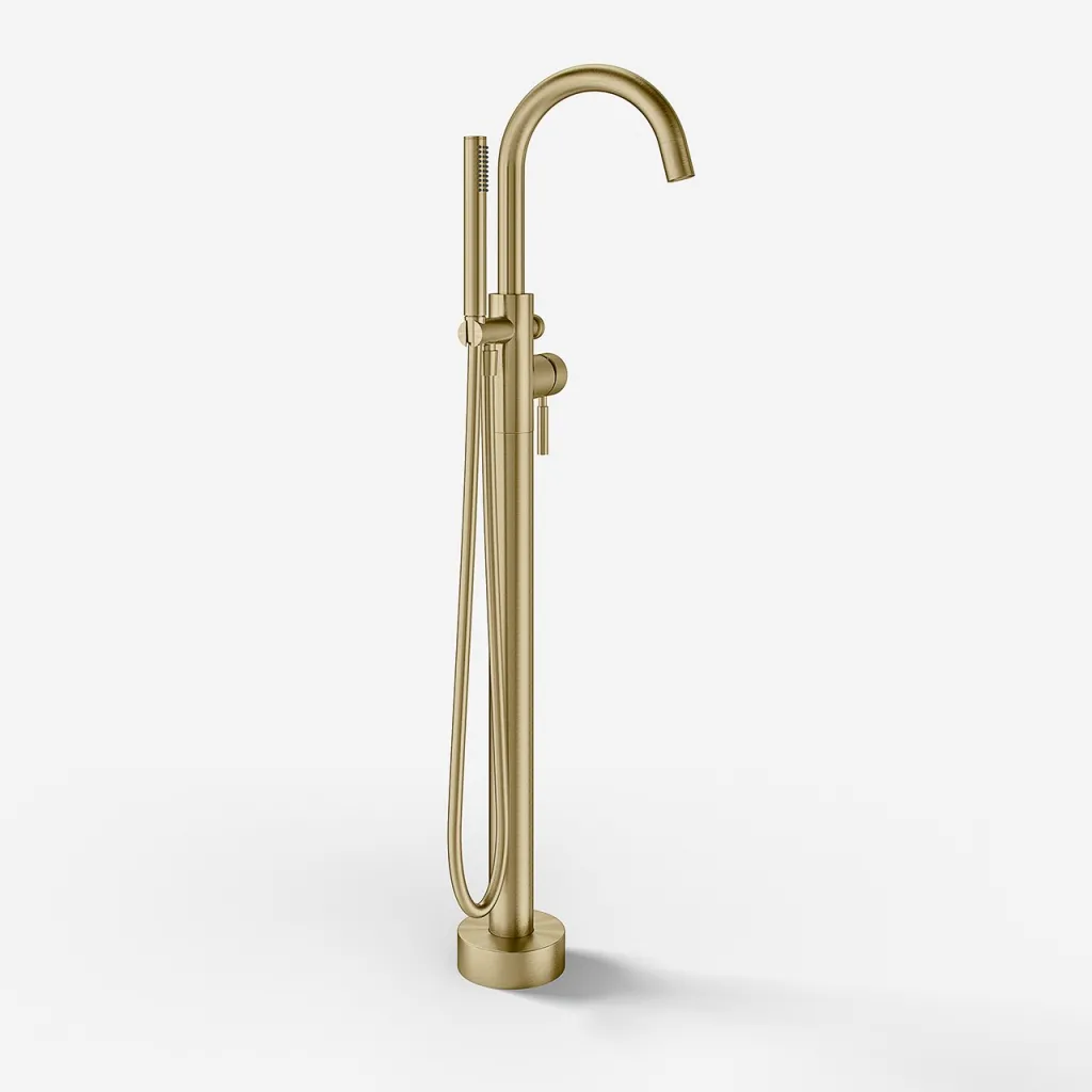 Semplice SBS600 - Freestanding bath mixer, PVD Brushed Brass