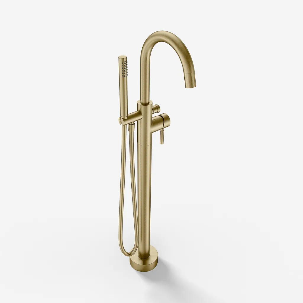 Semplice SBS600 - Freestanding bath mixer, PVD Brushed Brass